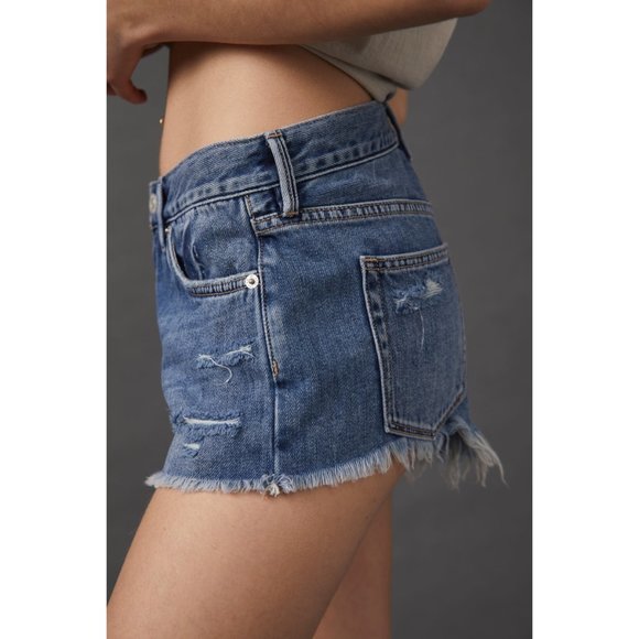 FREE PEOPLE Loving Good Vibrations Cutoffs / Mid Indigo - Picture 3 of 8